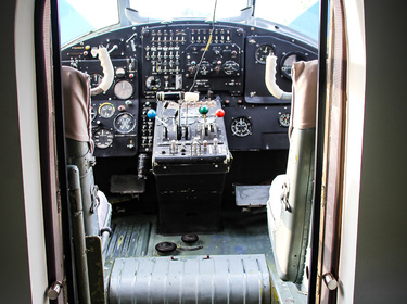 Uitzicht op cockpit